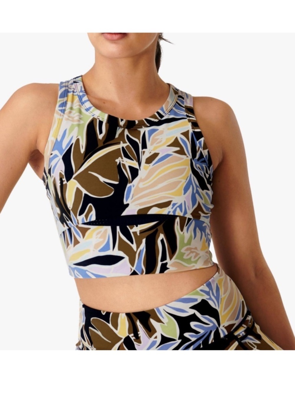 Sweaty Betty Floral Print Sports Bra in Navy, Olive, Lilac, Yellow